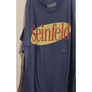 Seinfeld Shirt TV Show Distressed Logo Officially Licenced Tee Navy Mens‎ L & XL